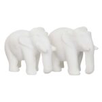 White Marble Elephant Showpieces Home Decor for Living Room, Table, Shelf for Vastu, Feng Shui, Office Decor, Gifting