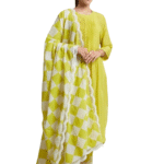 Women?s Traditional Cotton Kurta Palazzo Suit with Dupatta(L)