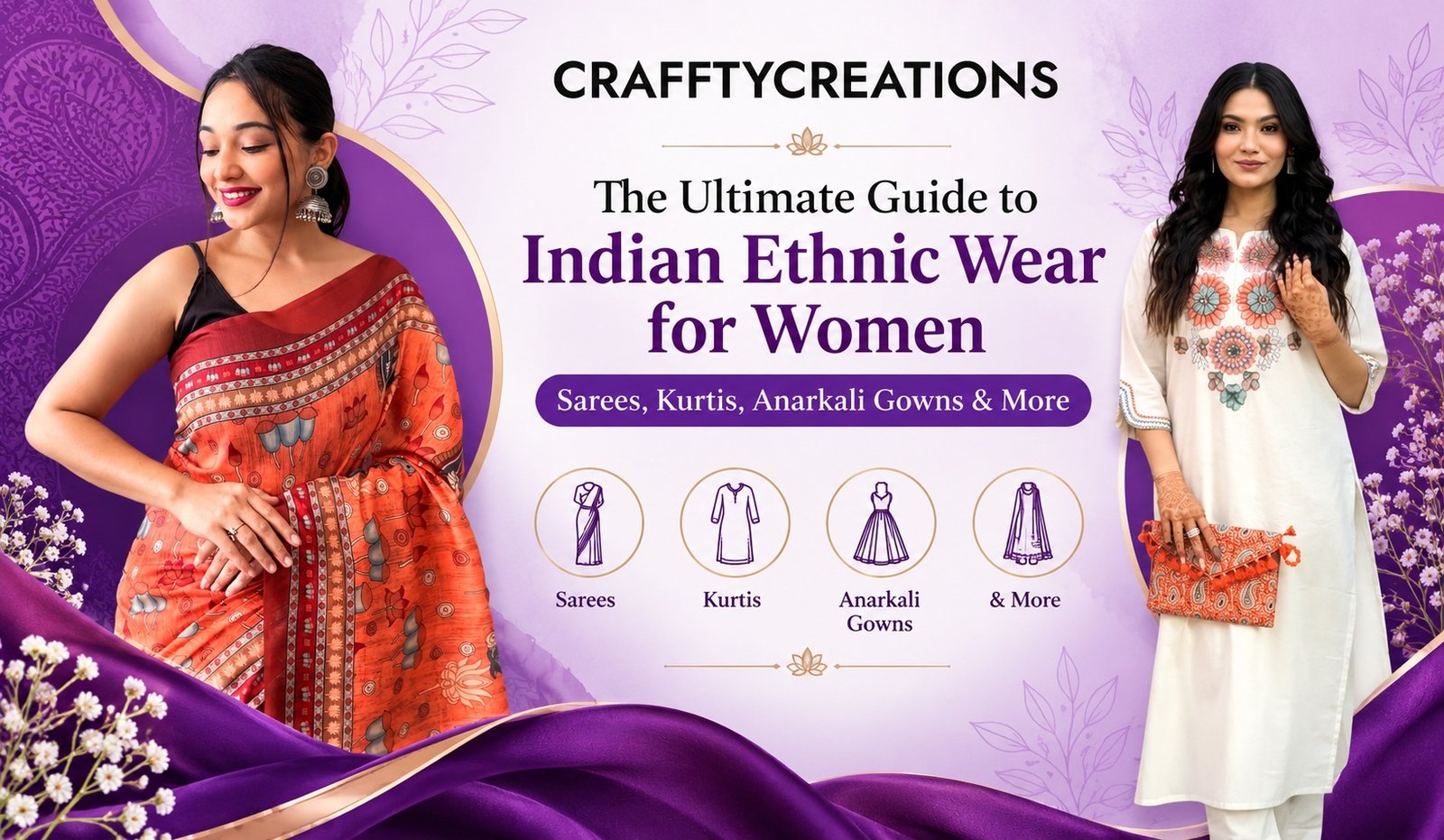 The Ultimate Guide to Indian Ethnic Wear for Women: Sarees, Kurtis, Anarkali Gowns & More